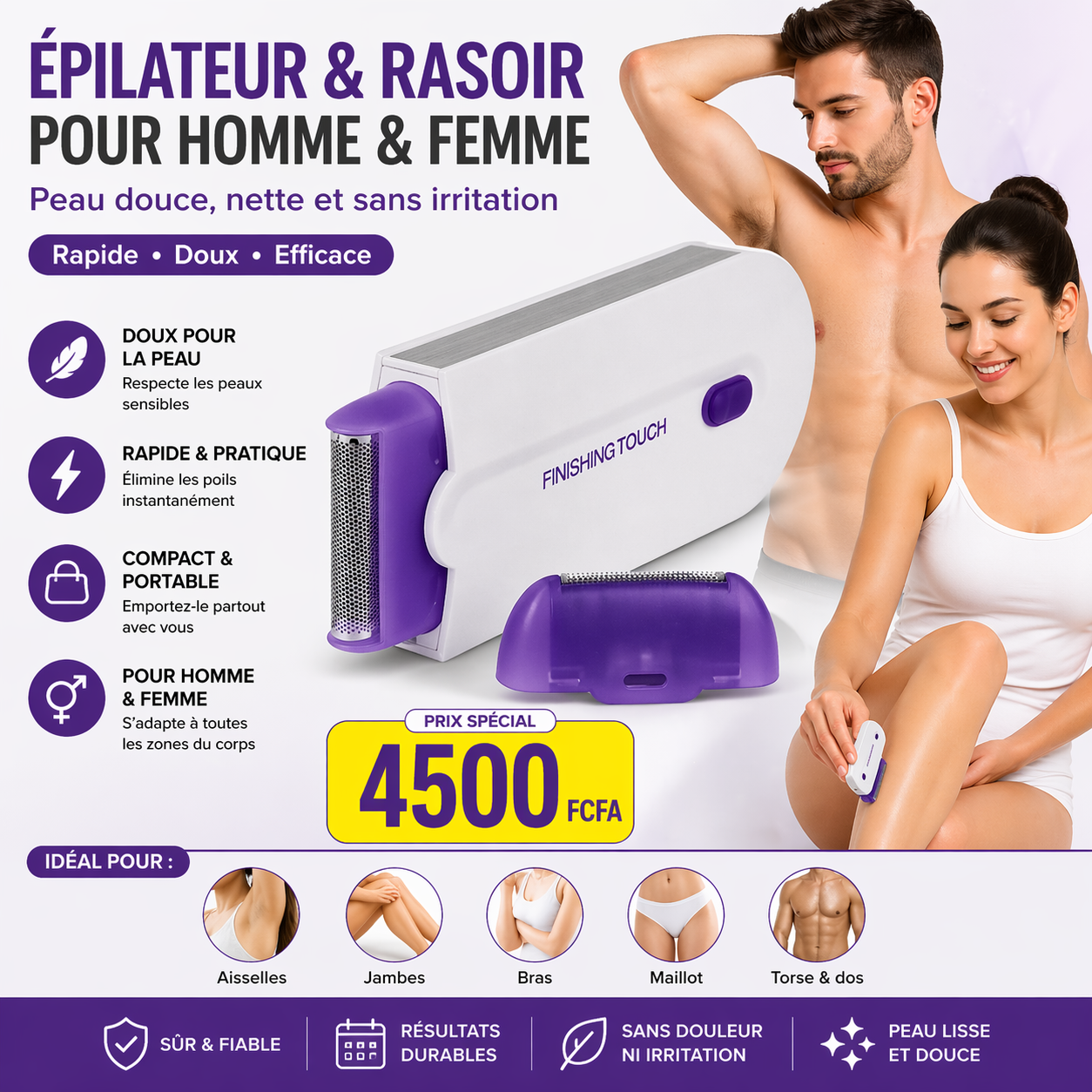 Rasoir épilateur rechargeable