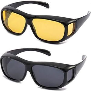 2 Lunettes de vision HD antireflets nuit et jour